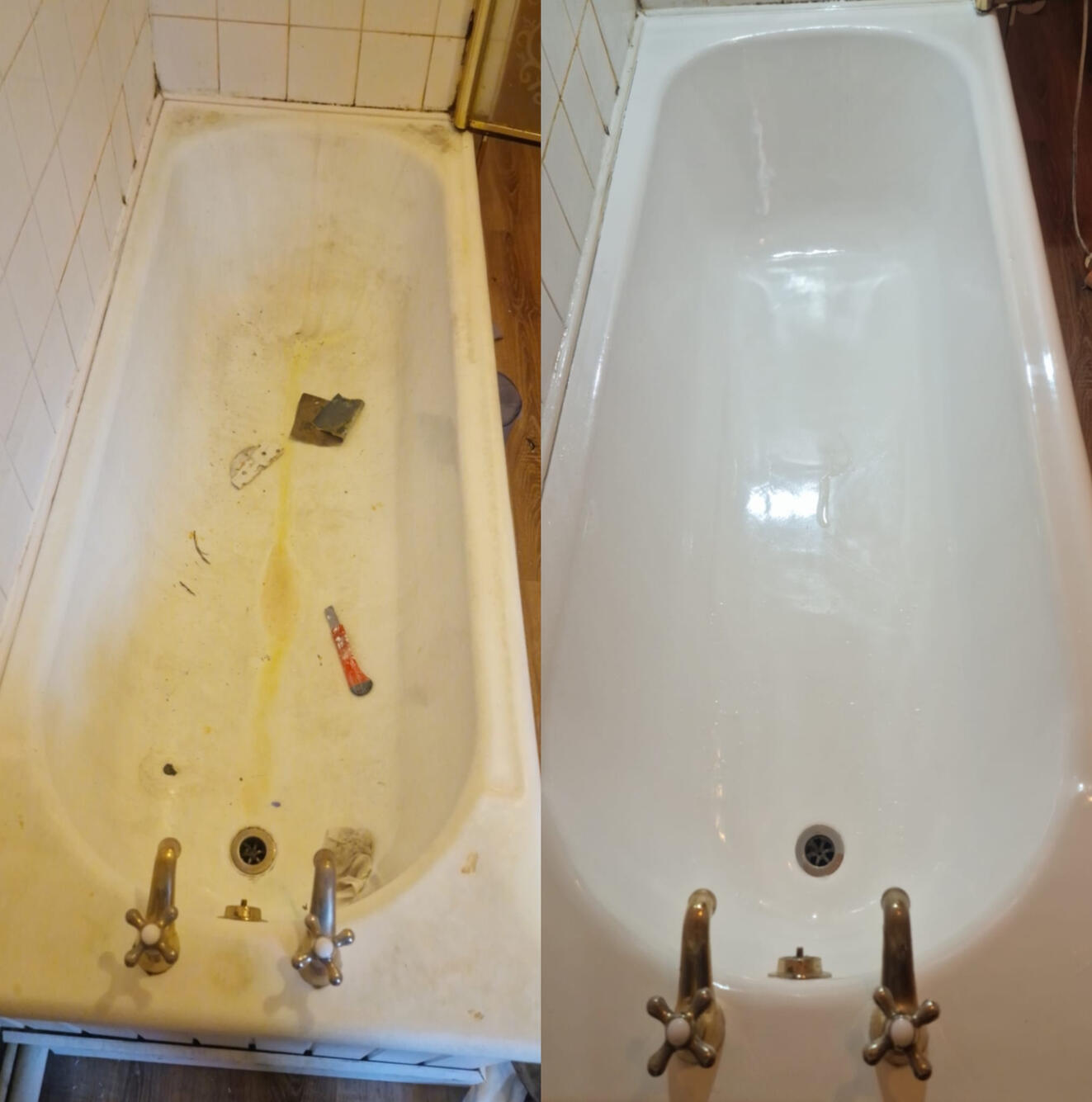 OLD FARMERS CAST IRON BATH RESTORED AND RE-ENAMELLED JUST OUTSIDE OF Bristol