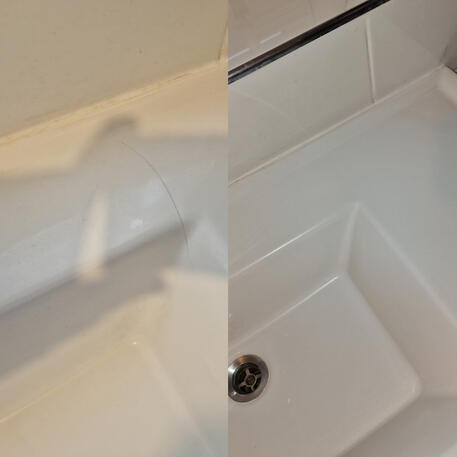Ceramic sink cracked in half. Repaired and restored in Bristol