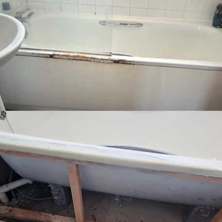 Steel bath rust repair completed in Bristol city uk