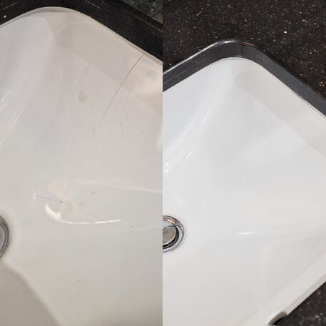 Ceramic sink crack repair completed in Bristol