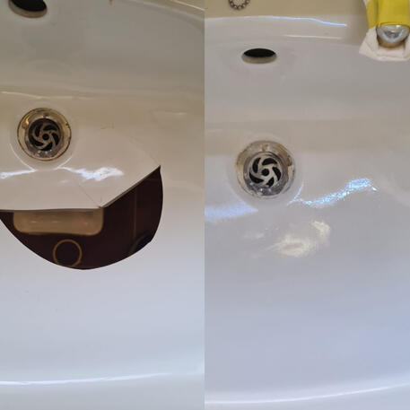 Something dropped in ceramic sink made a huge and smashed. Glossy Baths repaired this in Bristol