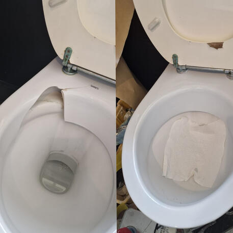 Toilet crack repair made to look invisible - this job was completed in Bristol city